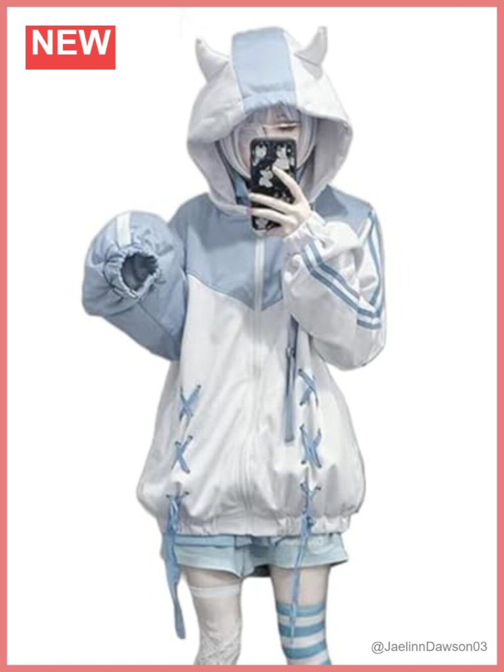 Oversized Zip Up Hoodie Watercolor Harajuku Kawaii Sweatshirt